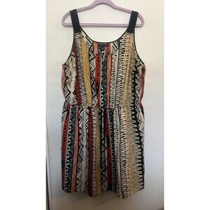 Forever 21+ Multicolor Aztec A-Line Dress Plus Size 3X Spring/Summer Beach Dress